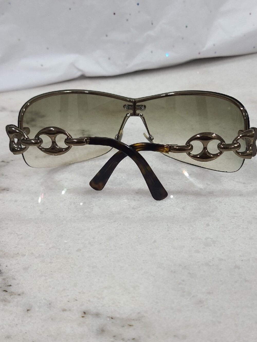 Gucci Brown Gradient Rimless Sunglasses with Logo Accent No Case. - Picture 6 of 7